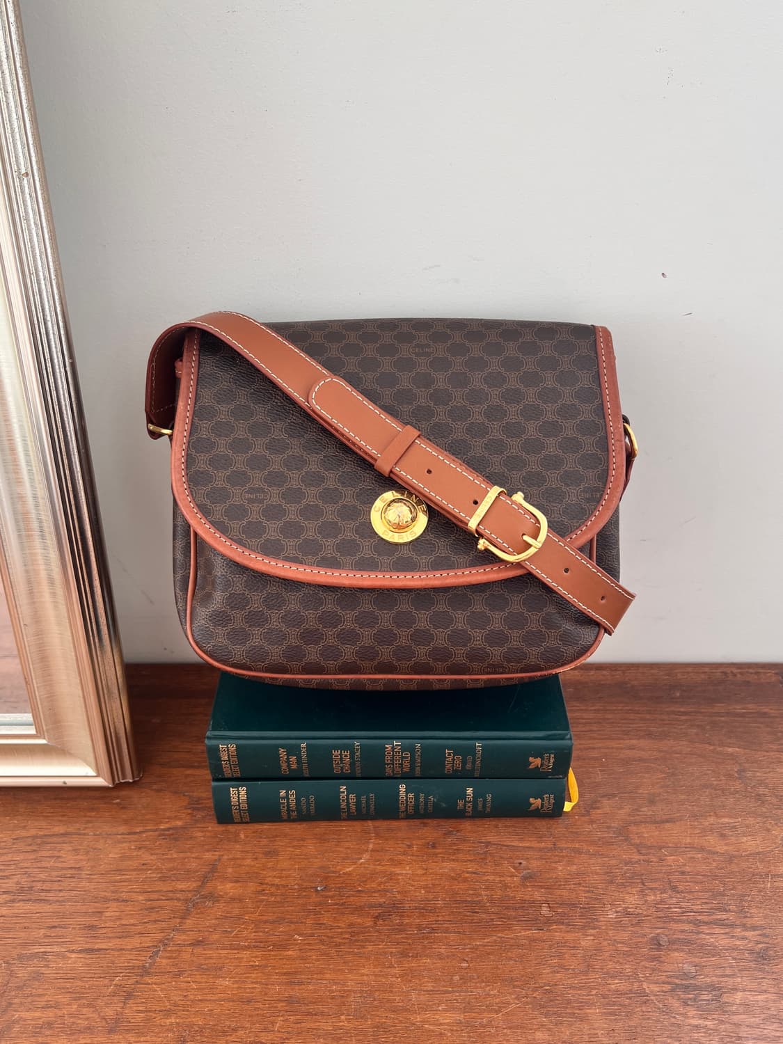 빈티지 셀린 브라운 마카담 플랩 숄더&크로스백 상품이미지1