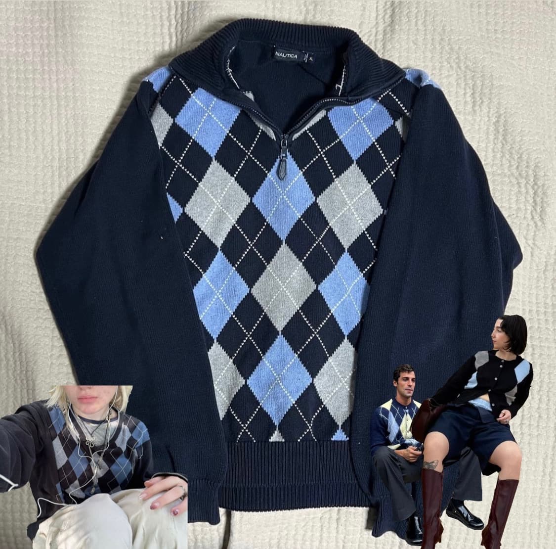 Nautica 노티카 아가일패턴 니트 XL 상품이미지1