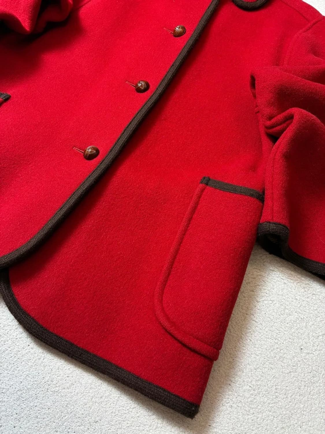 버버리 90's 올드머니 펠트울 파이핑 코트 PN7991 상품이미지4