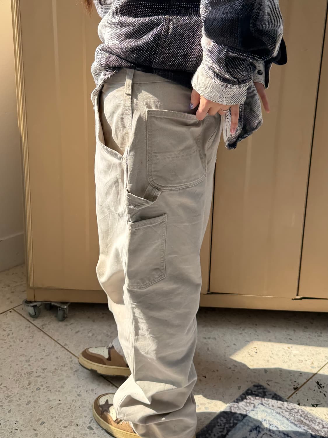 칼하트 카펜터 워크팬츠 화이트 상품이미지3