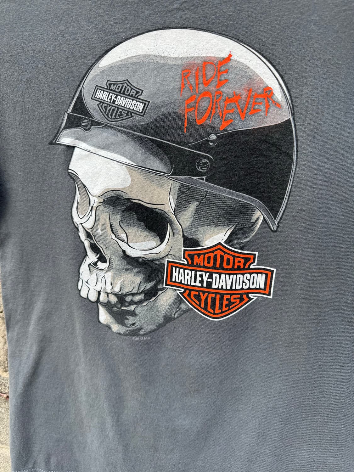 할리데이비슨 빈티지 스컬 프린팅 반팔 티셔츠 s 상품이미지3