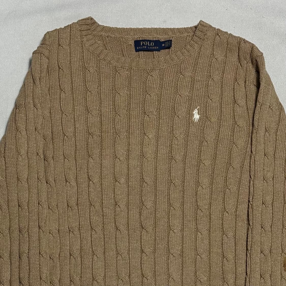 M 폴로랄프로렌 여성용 브라운 케이블 니트 상품이미지1