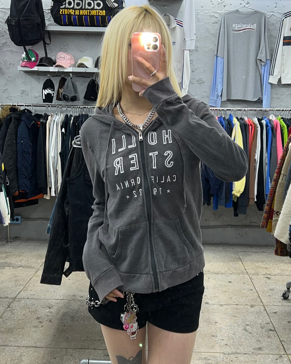 착샷O 홀리스터 그레이 후드집업 상품이미지3