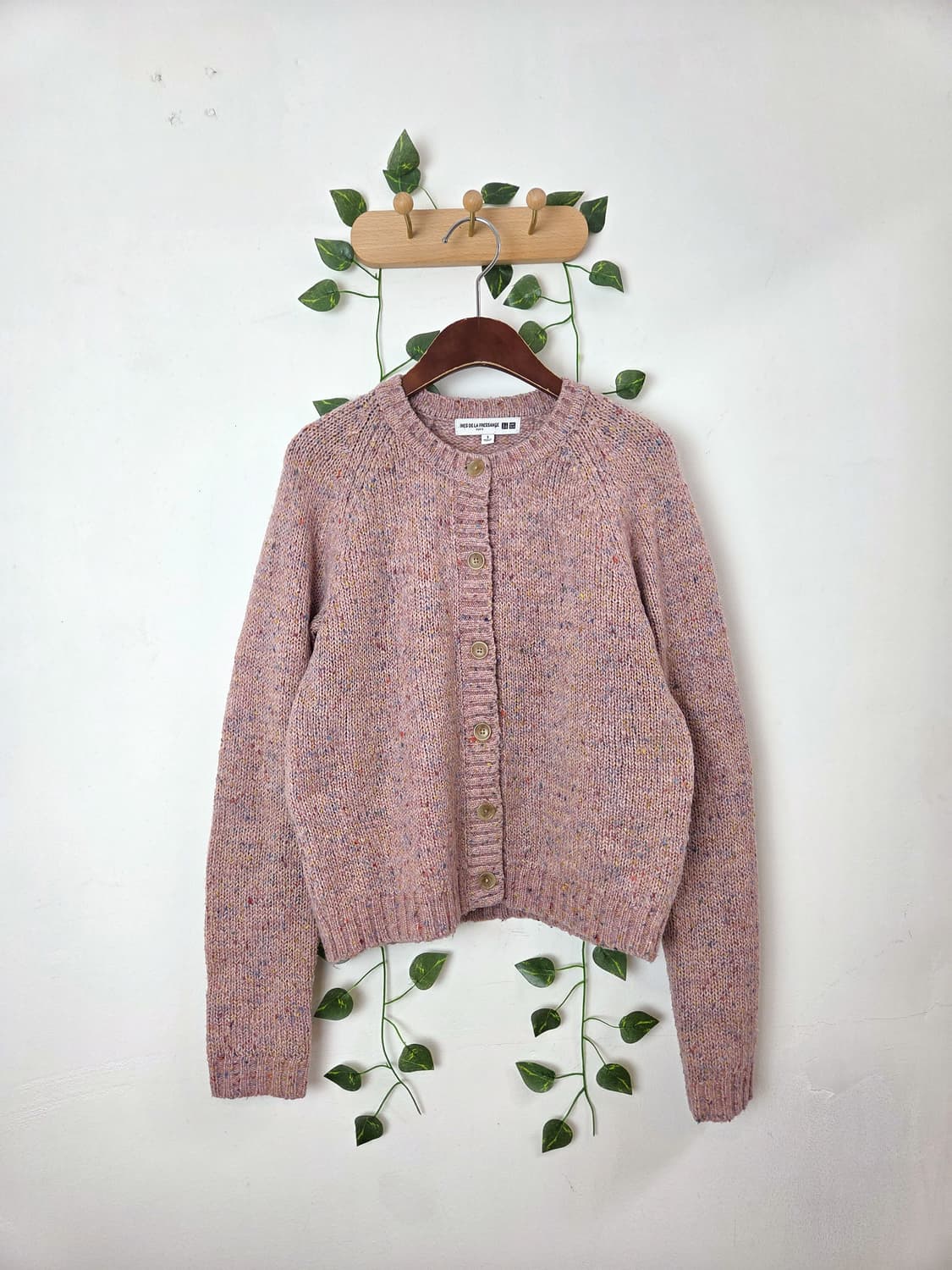 색실 콕콕 핑크 가디건 상품이미지1