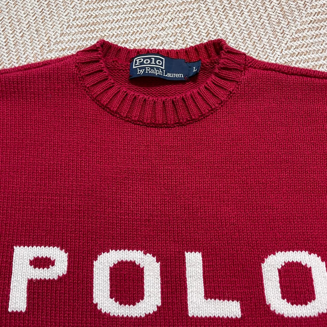 [정품] 폴로 스포츠 레드 빅로고 라운드 니트 [ L ] 상품이미지3