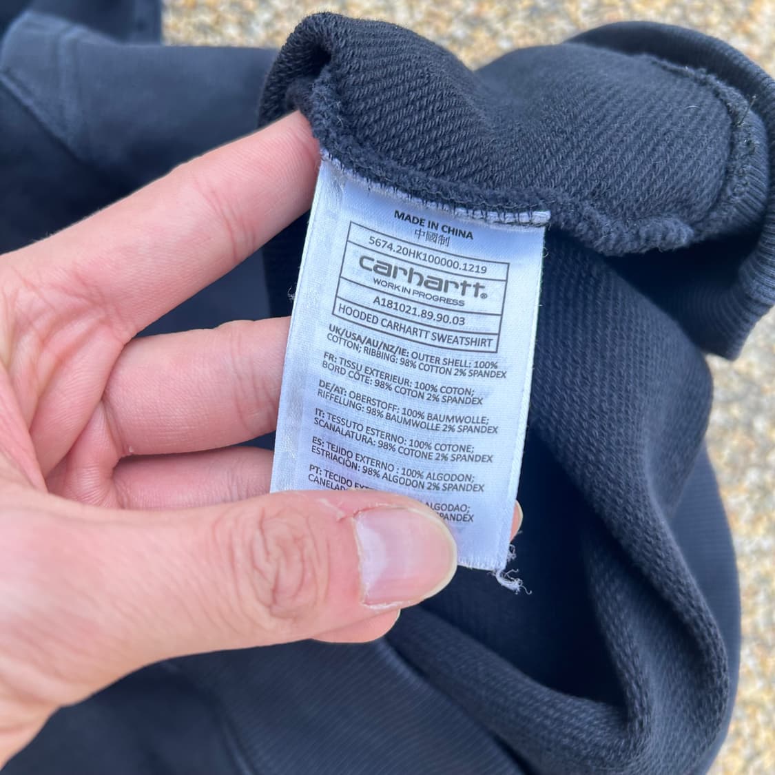 칼하트 스펠로고 블랙 후드티 상품이미지6