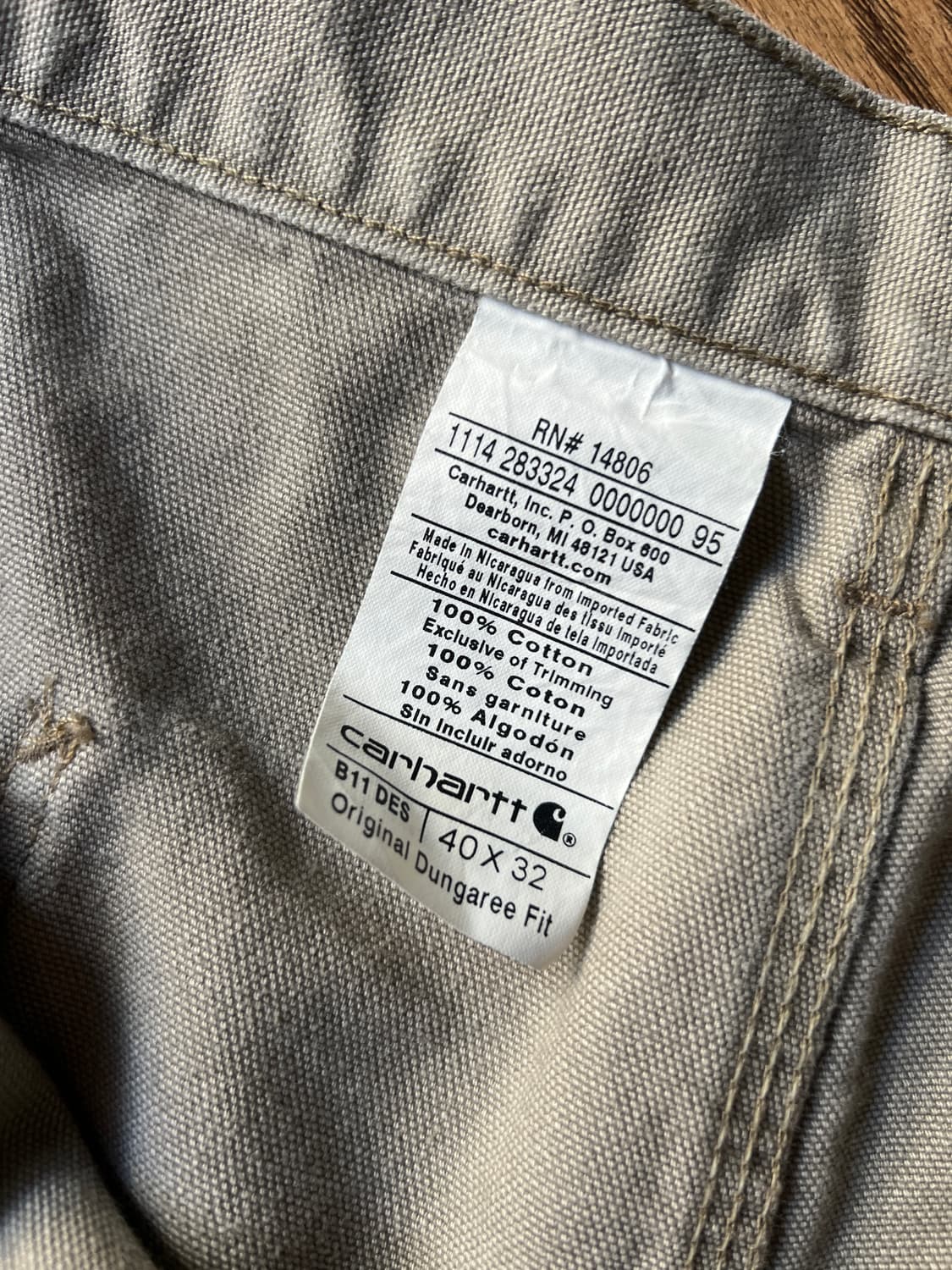 [40]칼하트 USA 데저트 탄 싱글니 카펜터 워크 팬츠 상품이미지4