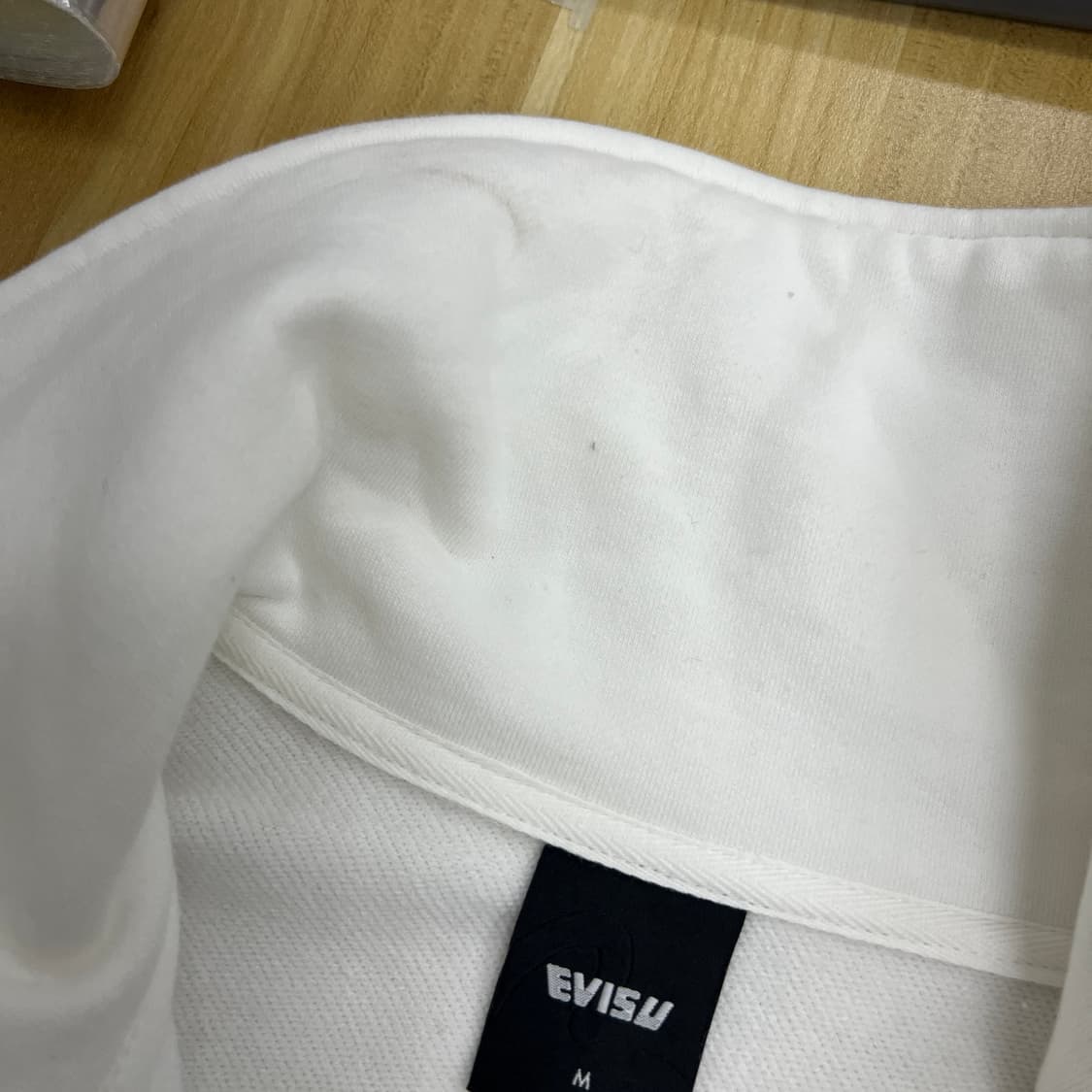 EVISU 에비수 빅힐스 화이트 하프집업 맨투맨 M 상품이미지10