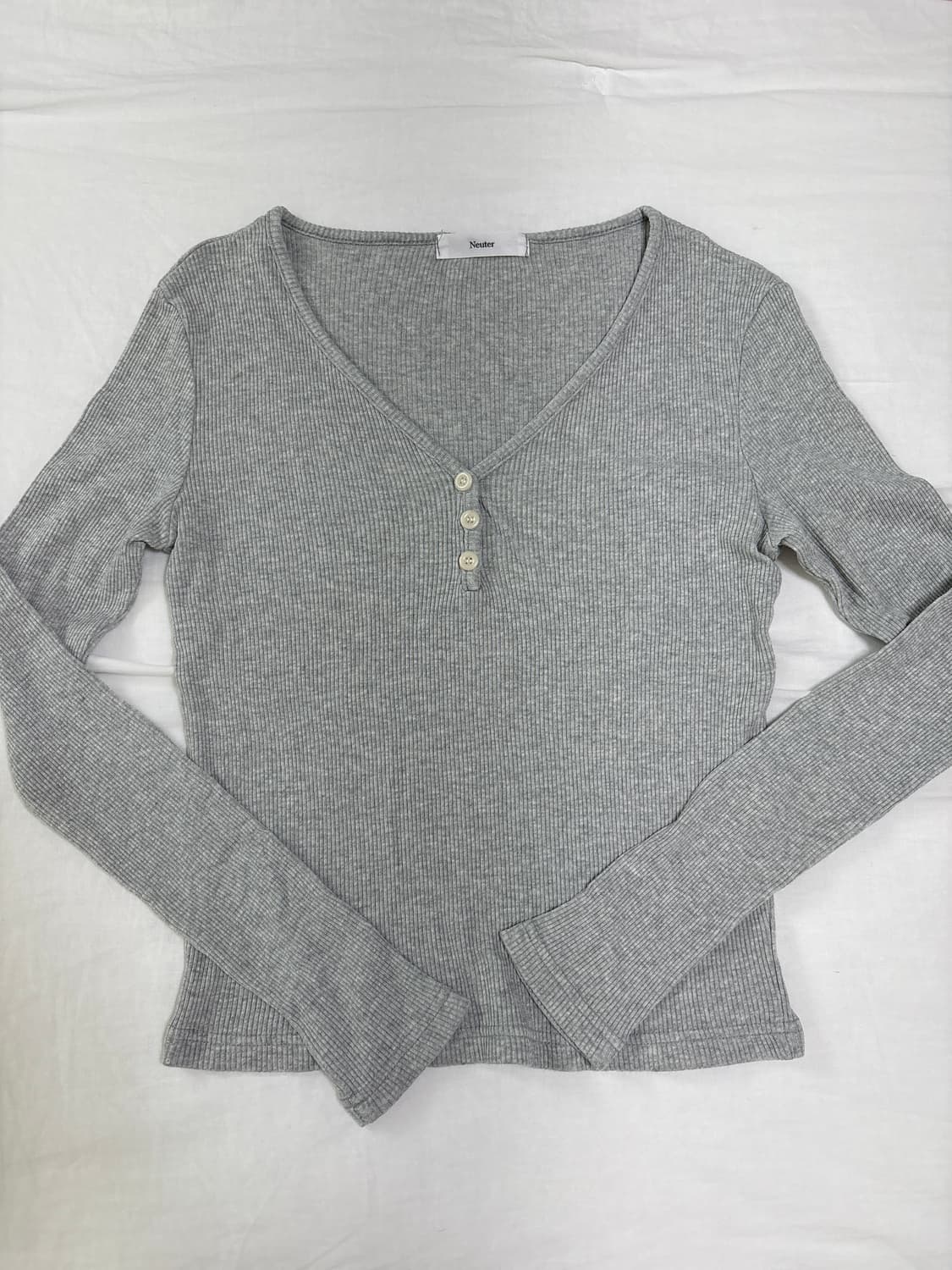 헨리넥 그레이 긴팔 티셔츠 상품이미지1