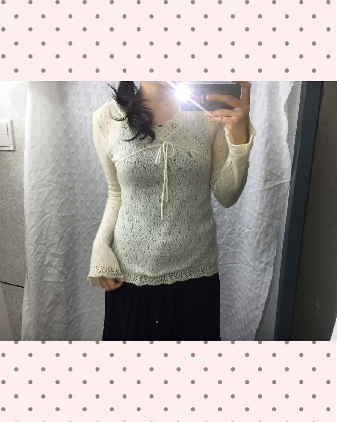 아이보리 긴소매 니트  상품이미지3