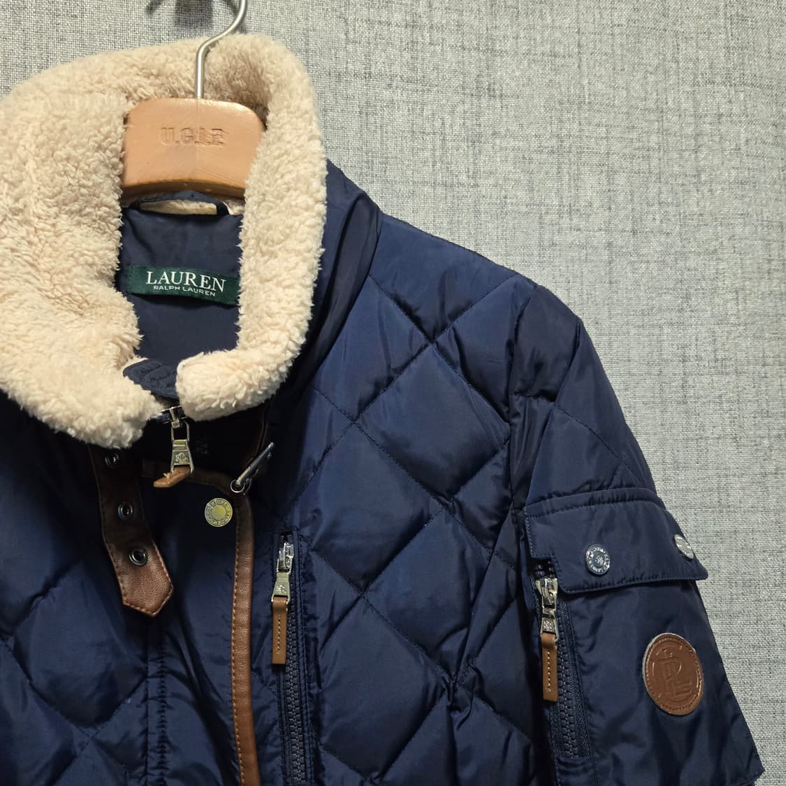 랄프로렌 레더 퀄티드 셰르파 다운 코트  상품이미지4