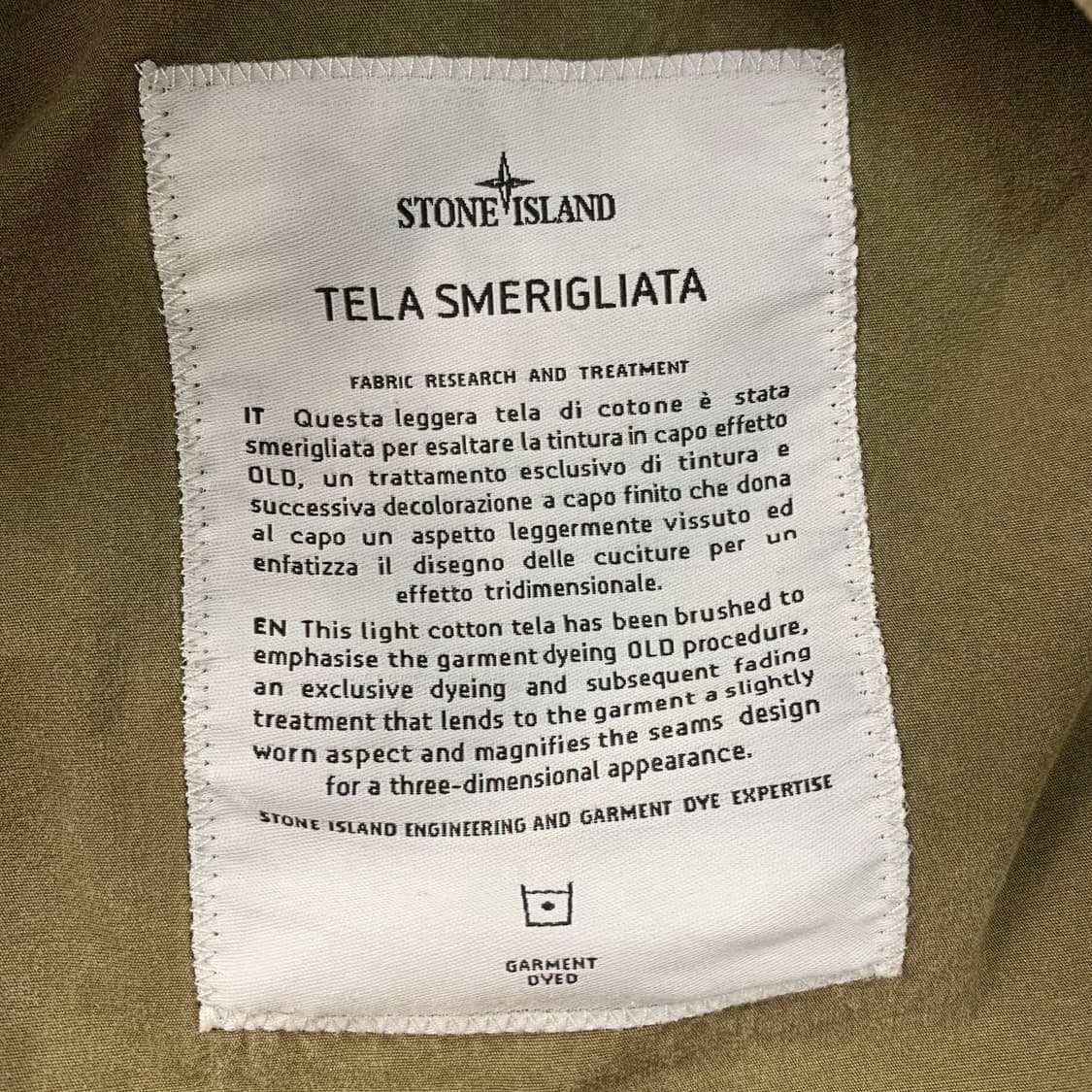 스톤아일랜드 가먼트다잉 텔라 야상 자켓 올리브 상품이미지6