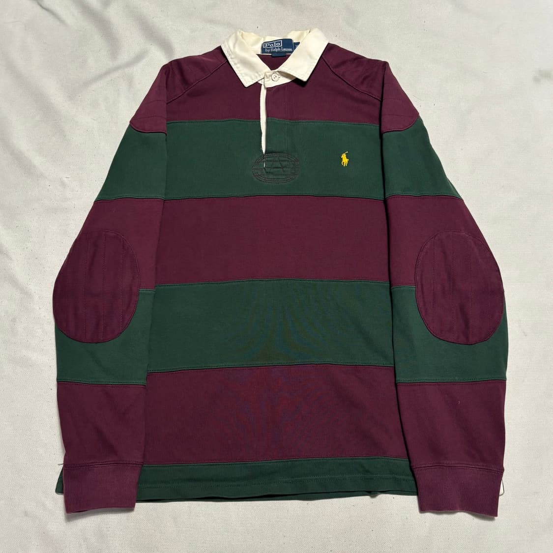 M 폴로랄프로렌 옐로우 포니 스트라이프 럭비 티셔츠 상품이미지2