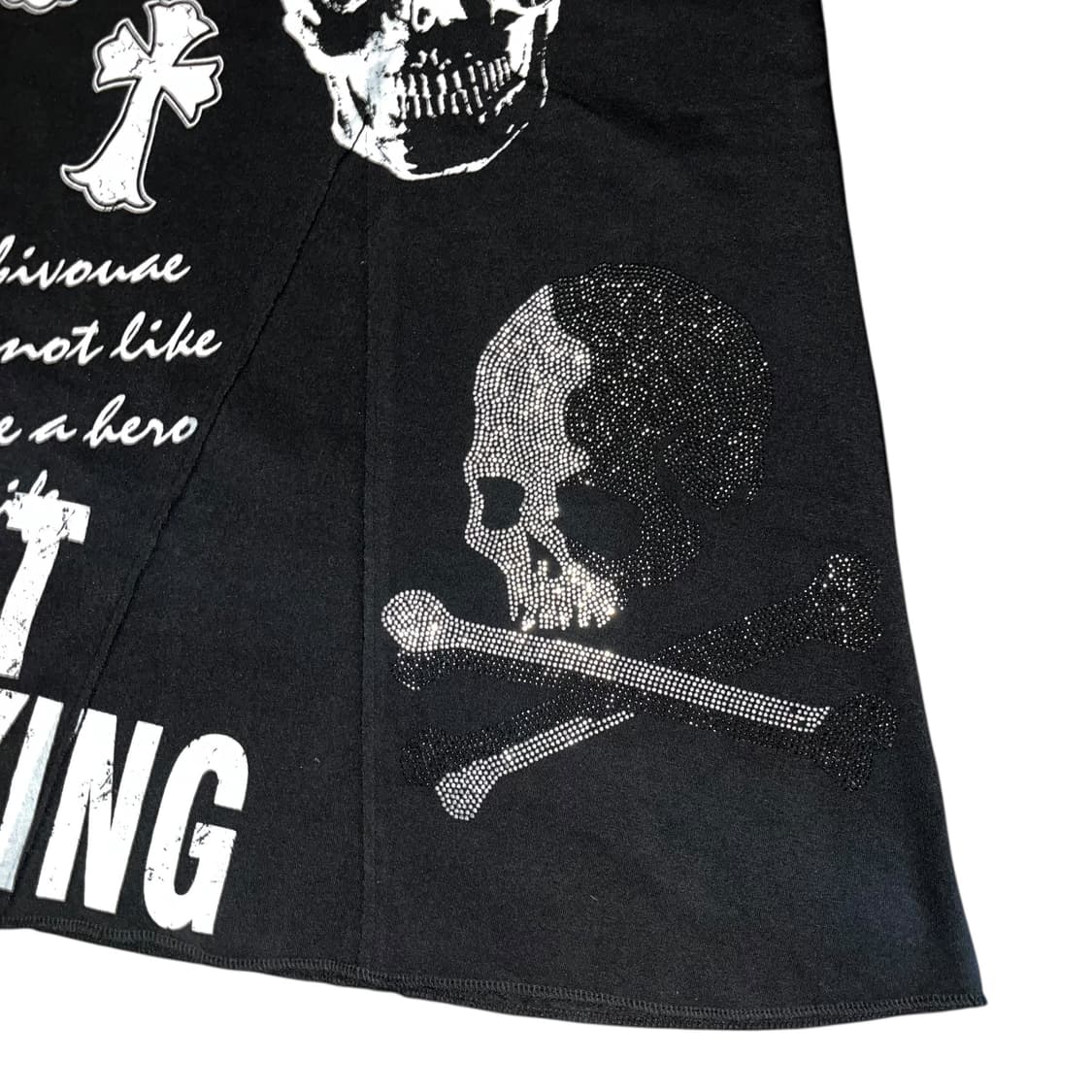 M.K.R 엠케이알 큐빅해골프린팅 기모 밴딩 롱 스커트 펑크y2k갸루 상품이미지3