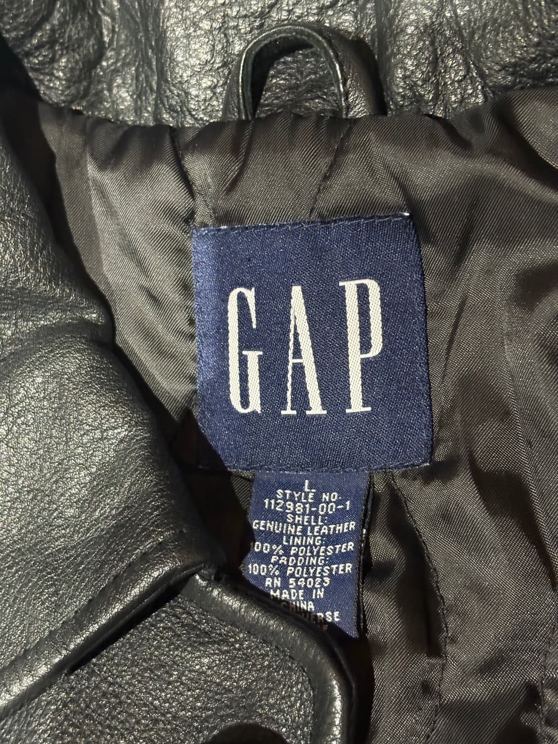 90s 올드 갭 gap carcoat 레더 카코트 블랙 L 상품이미지2