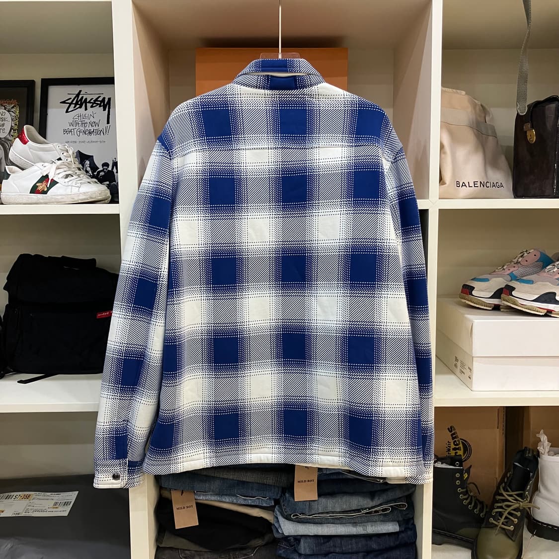 폴로 랄프로렌 블루체크 플래드 플리스 양털 자켓 L 상품이미지3