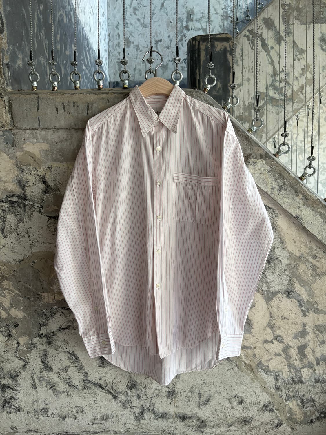 L Q Y’s for men design Pink Stripe Shirt 상품이미지1