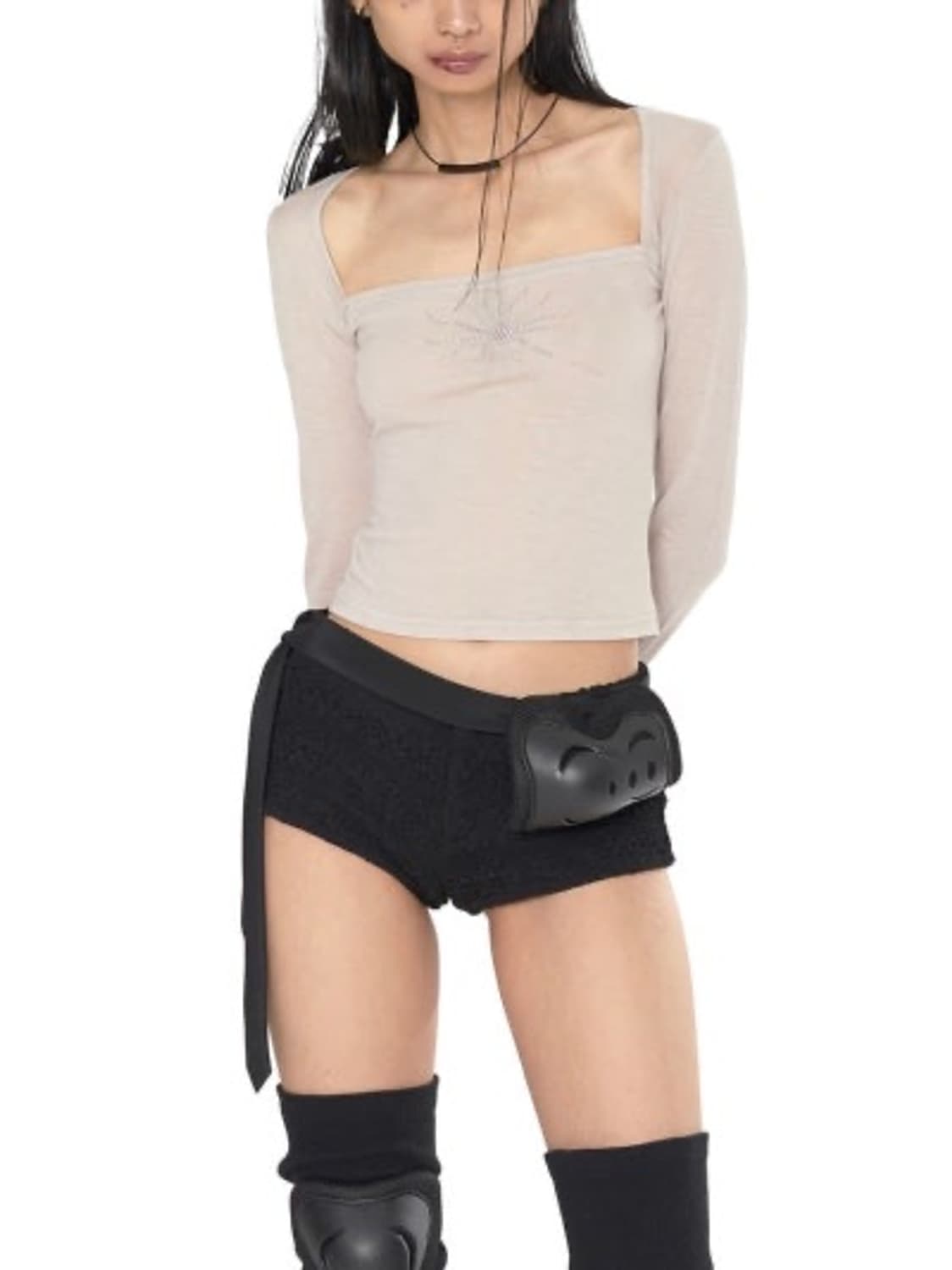 본네 bonnae hotfix finger hole top (스킨) 상품이미지2