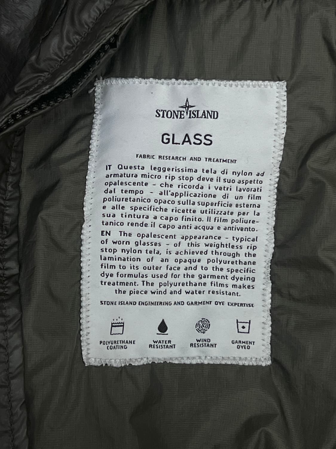 스톤아일랜드 와펜 다크 카키 글래스 후드 자켓 상품이미지9