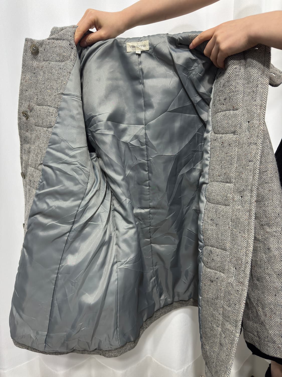 via roma wool duffle hood coat 상품이미지7