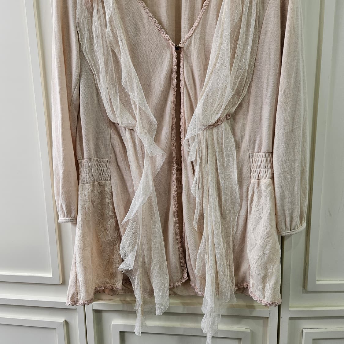 엑시즈팜 레이스 드레이프 롱 가디건 상품이미지6