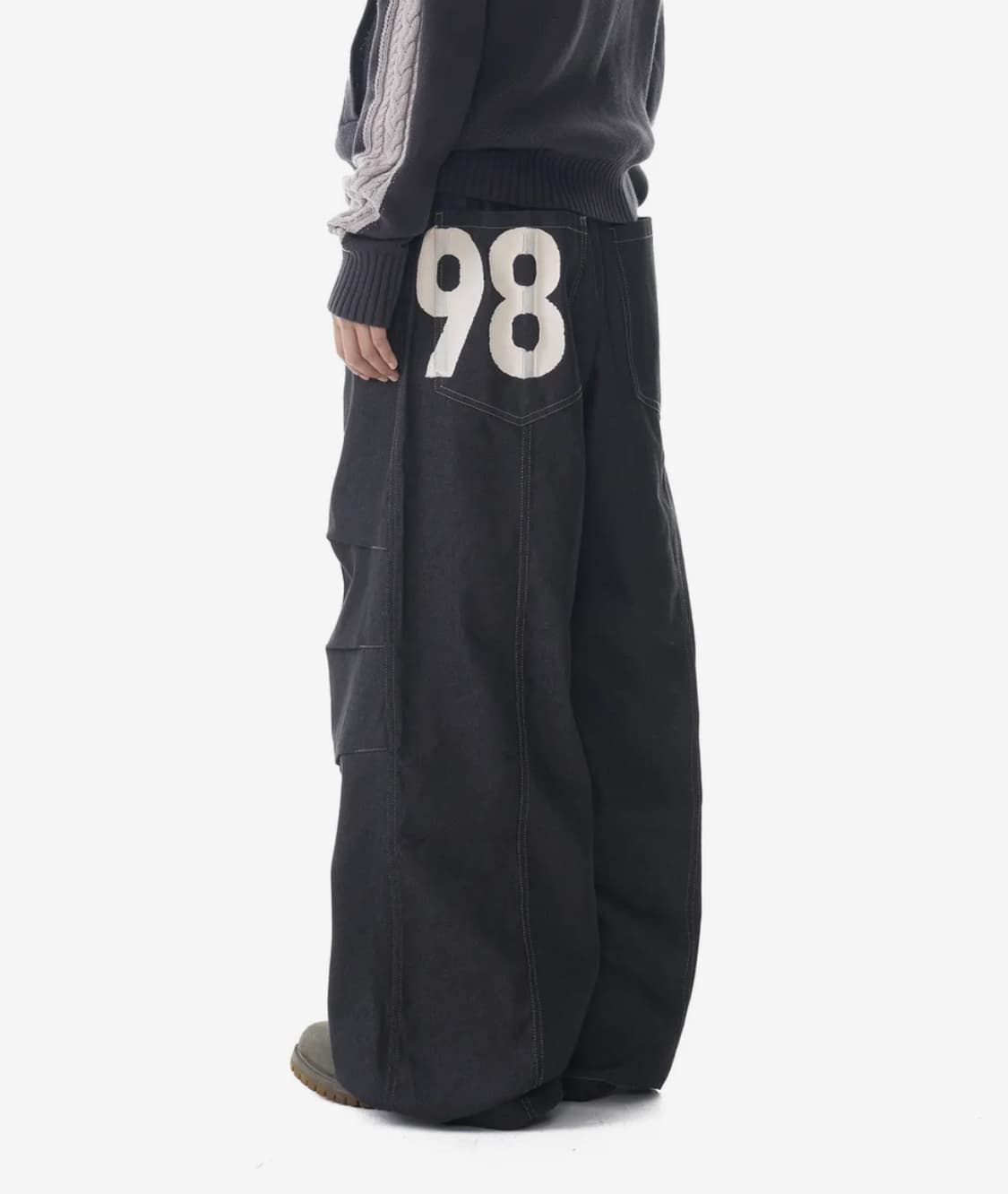 아캄 98 Printed Knee Pin-tuck Denim Pants  상품이미지1