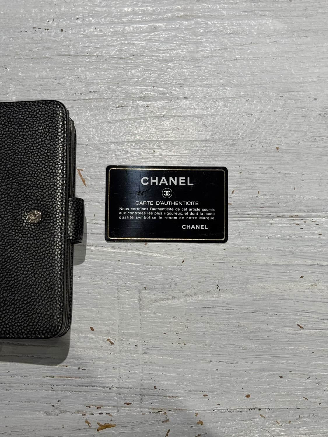 샤넬 블랙 CC 로고 캐비어 레더 월렛 상품이미지7