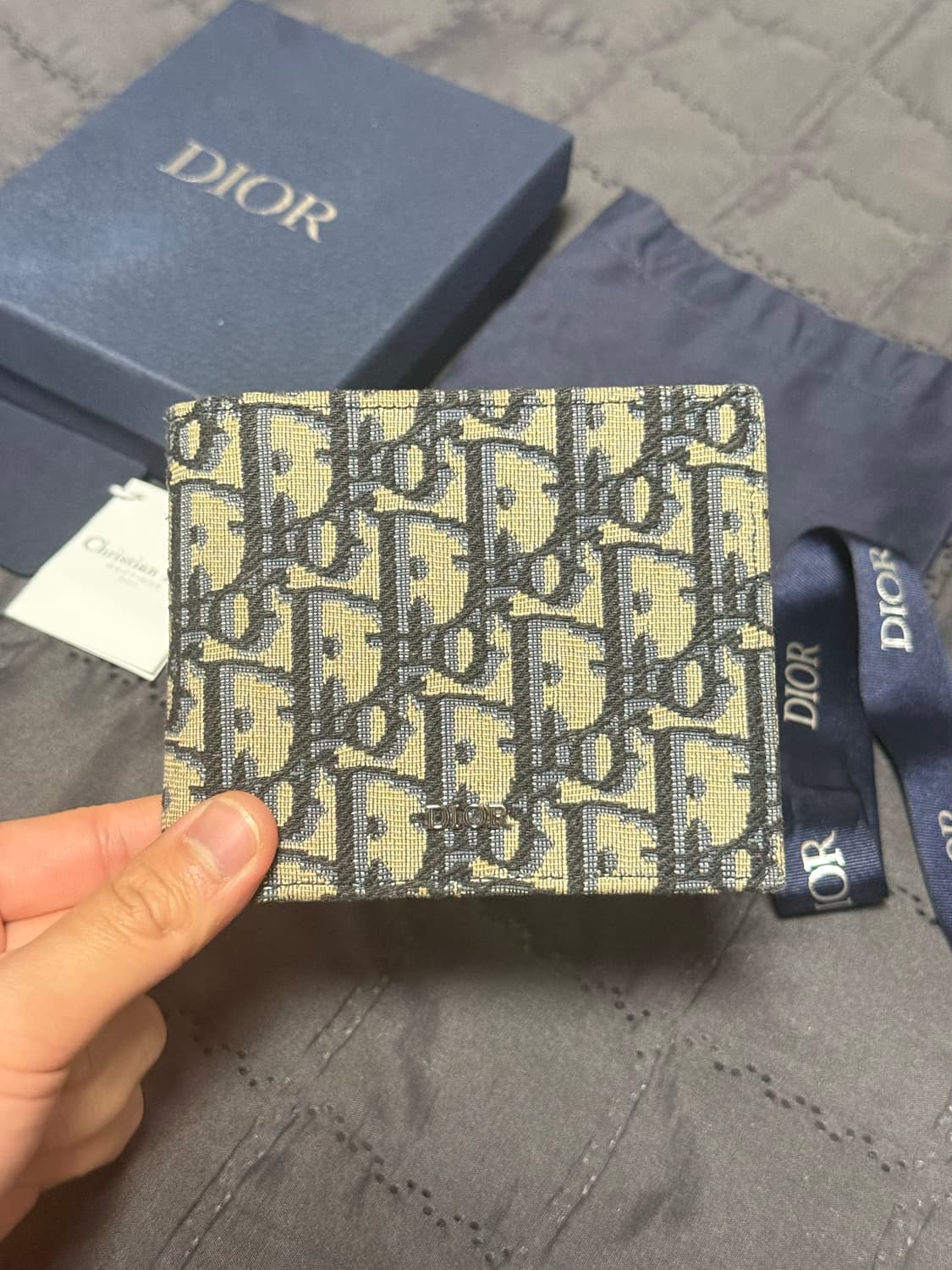디올 오블리크 자카드 반지갑 베이지 상품이미지2