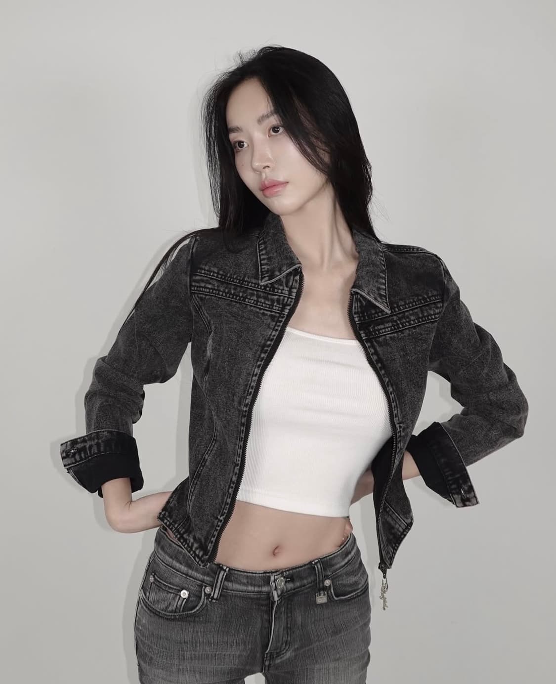 페일제이드 언발란스 빈티지 크롭 흑청 자켓 S사이즈 팝니다 상품이미지3