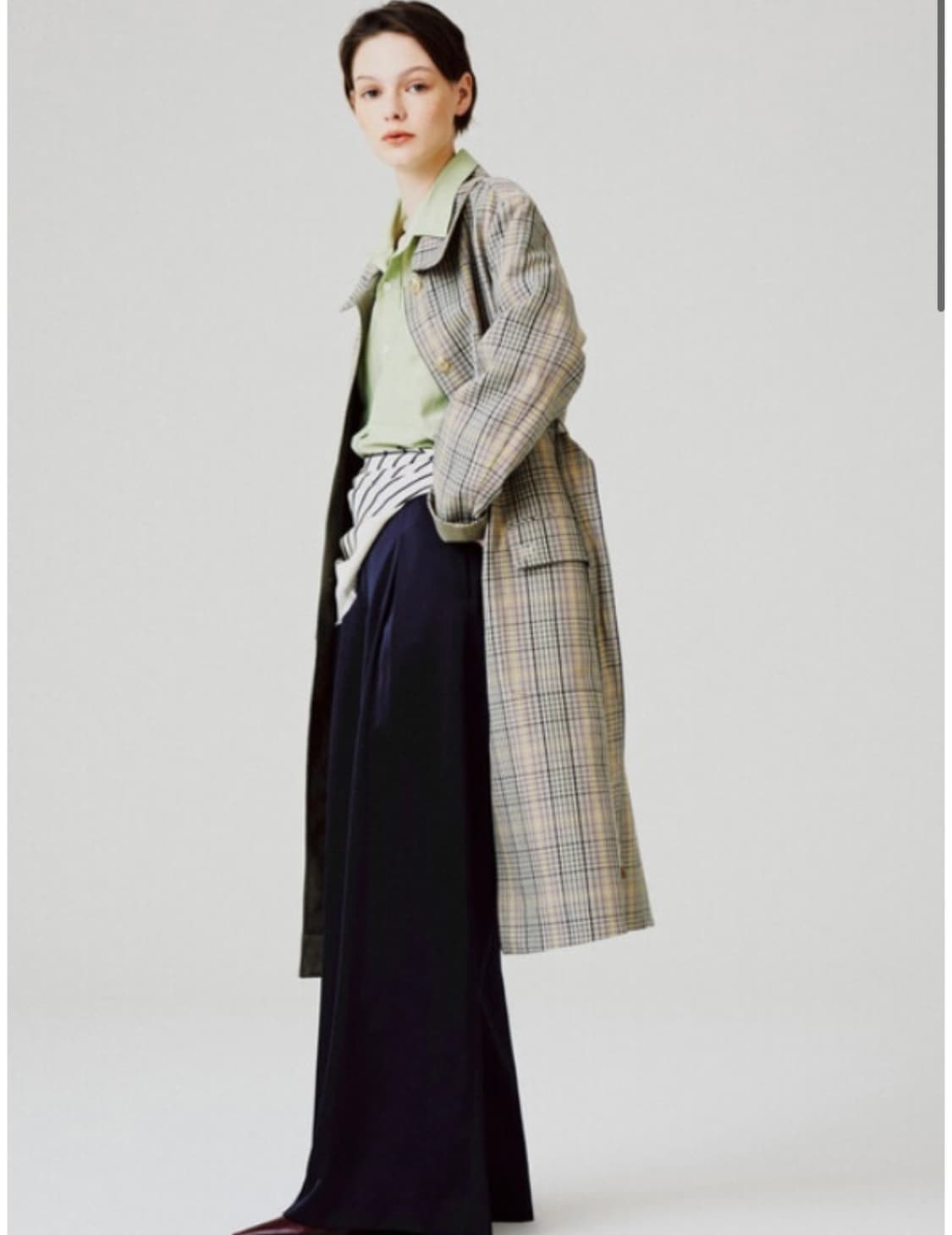 프론트로우x렉토 체크 리버시블 트렌치코트 S 상품이미지1