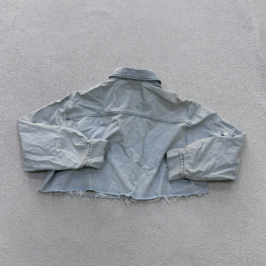 EU(L) 자라 여성 연청 크롭 데님 자켓 0611E 상품이미지3