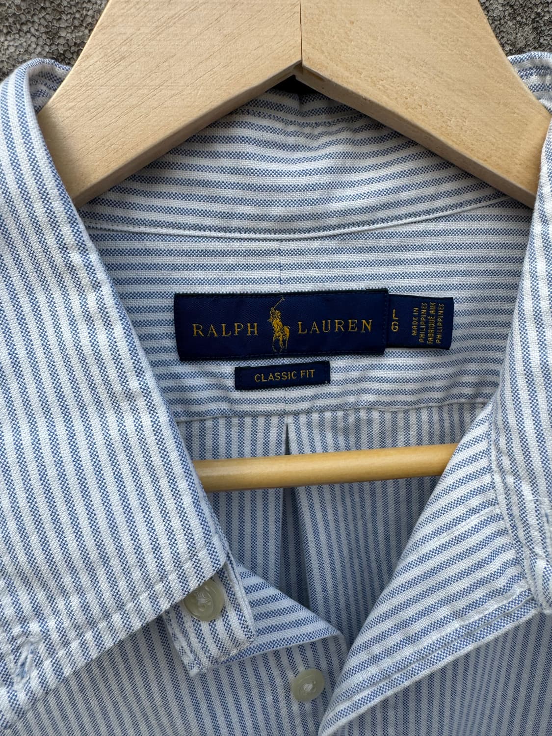폴로 랄프로렌 빈티지 하늘색 스트라이프 클래식 핏 셔츠 L 상품이미지5