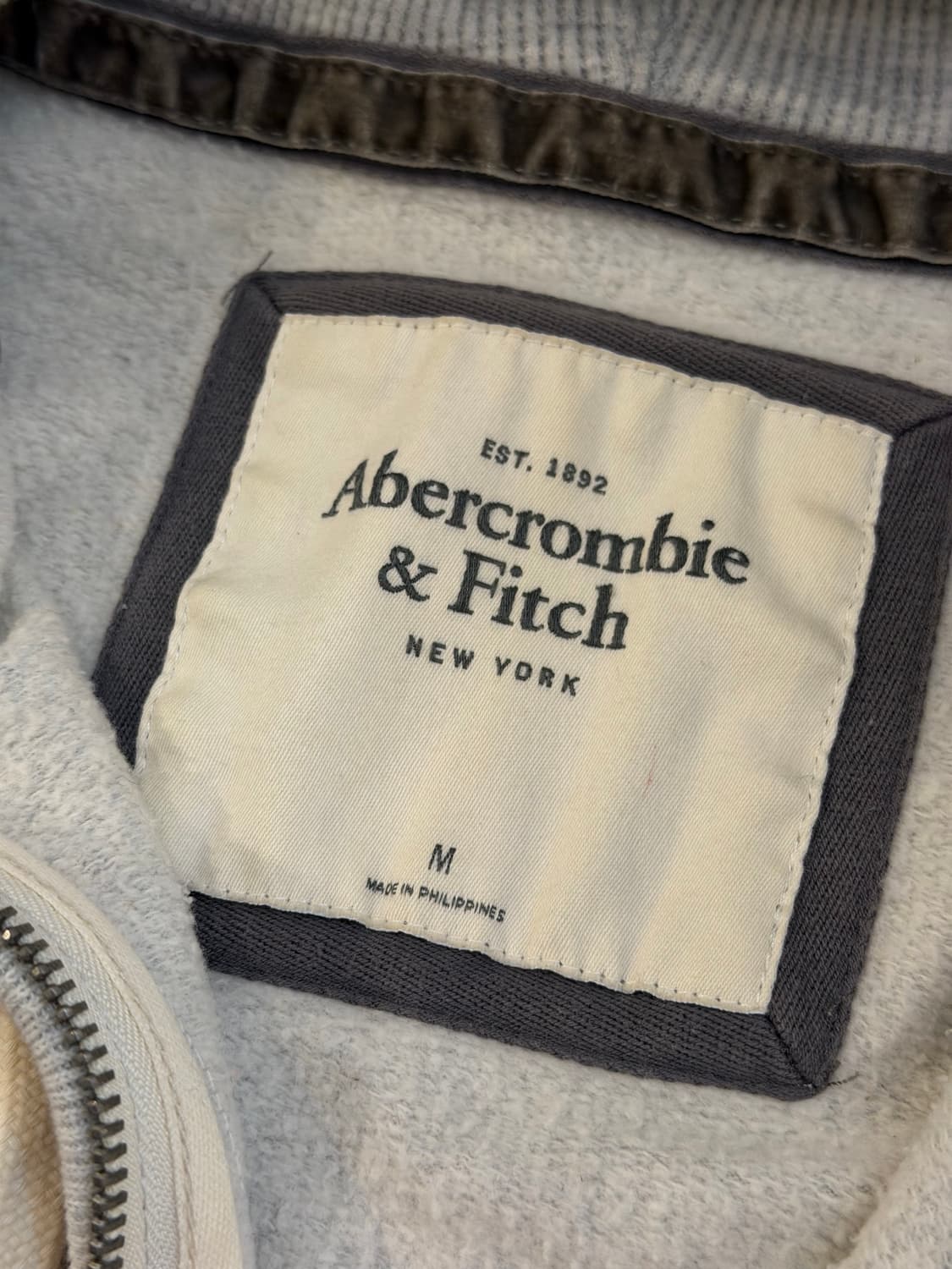 아베크롬비 딱붙핏 후드집업 멜란지 그레이 상품이미지2