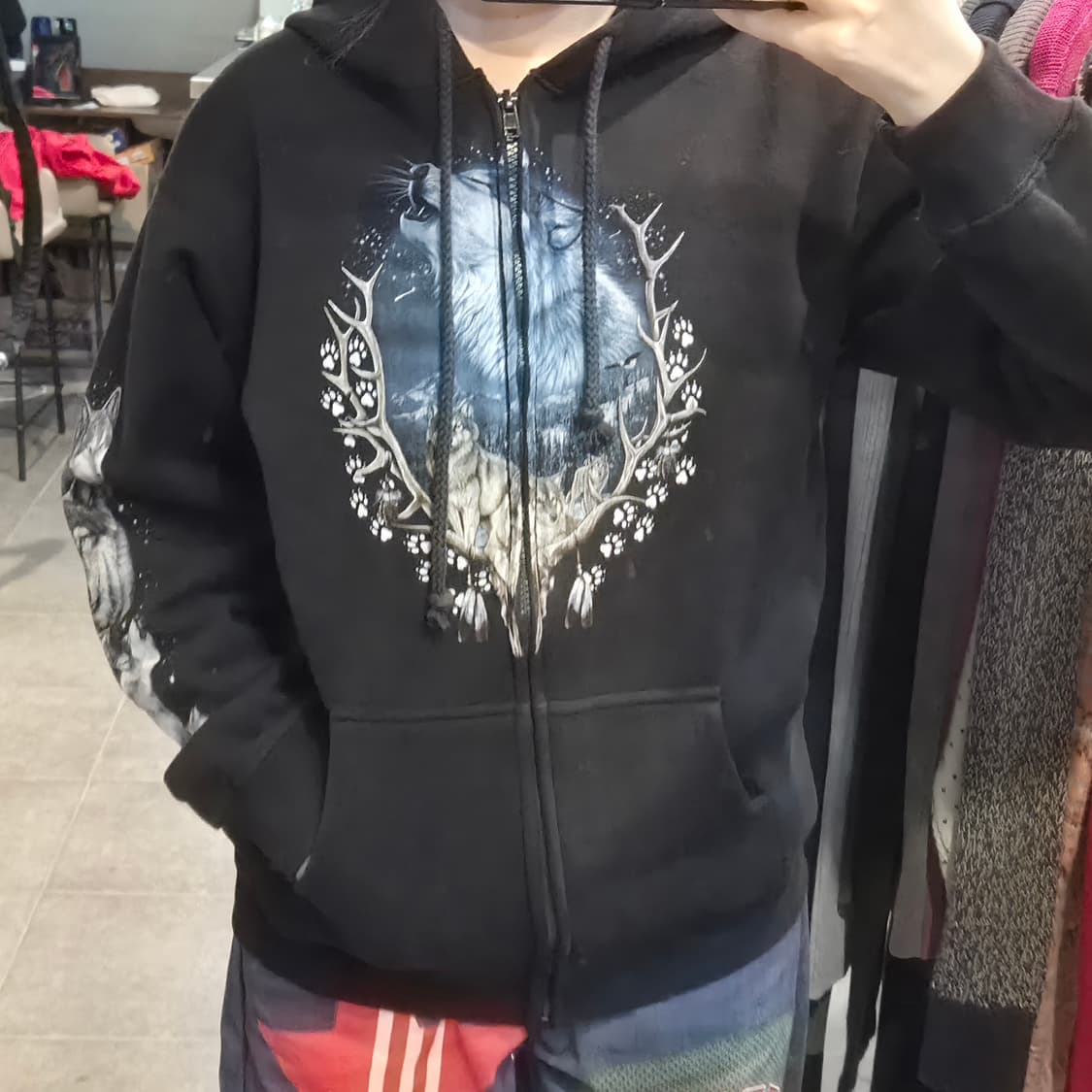 [NO.9] 락 이글 늑대 기모 후드집업 상품이미지1