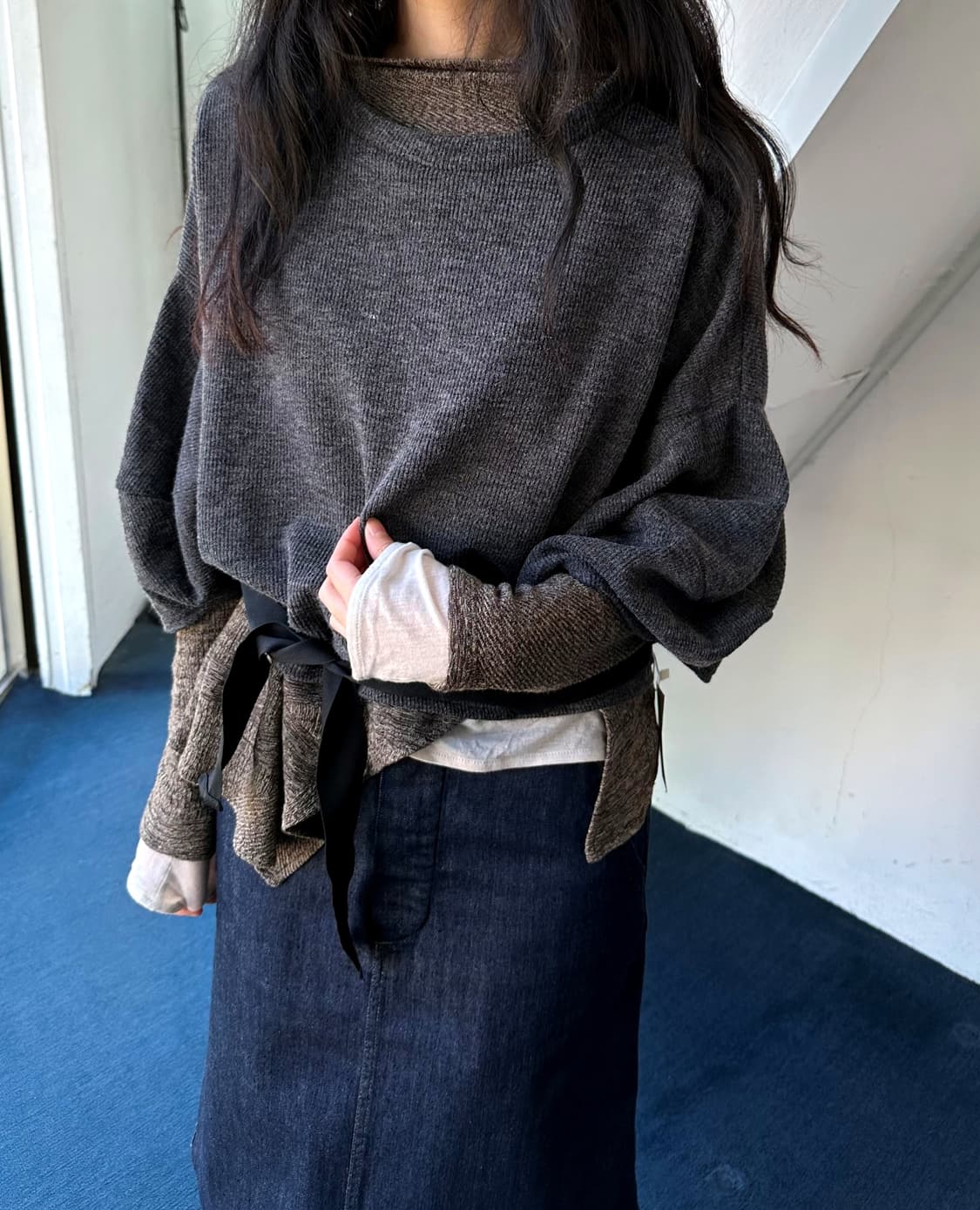 Fuff sleeve design wide silhouette knit  상품이미지10