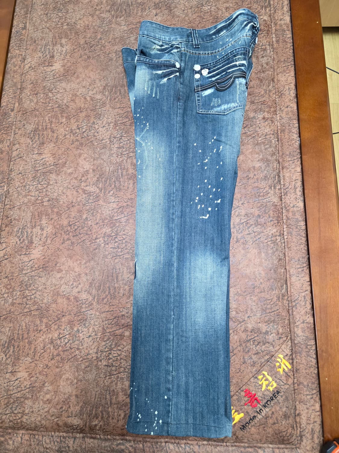 존 갈리아노 헤리티지 가죽 패치 워싱 데님 팬츠 32 상품이미지5