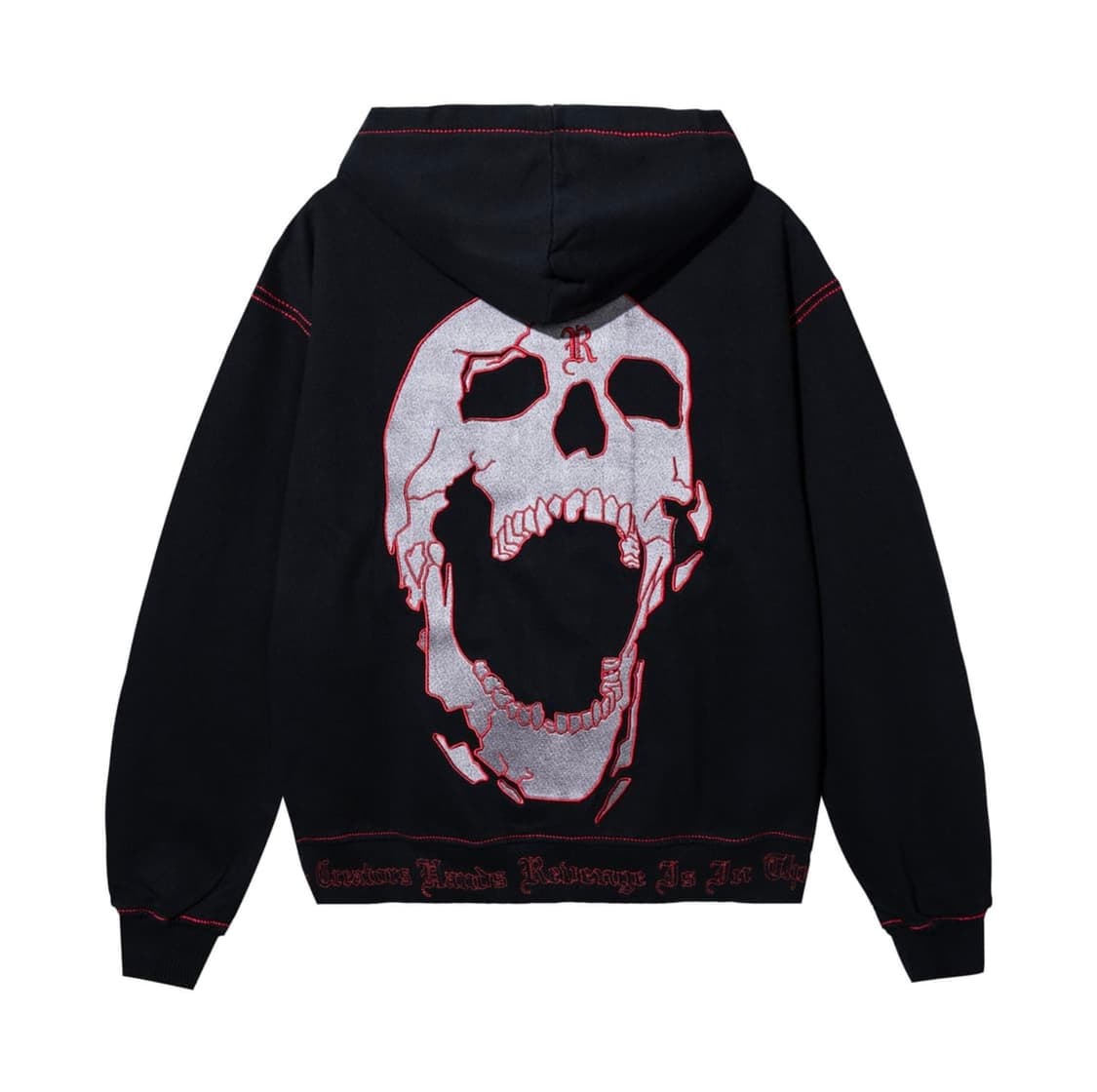 [L] REVENGE 리벤지 자수 후드 집업 블랙 레드 상품이미지2