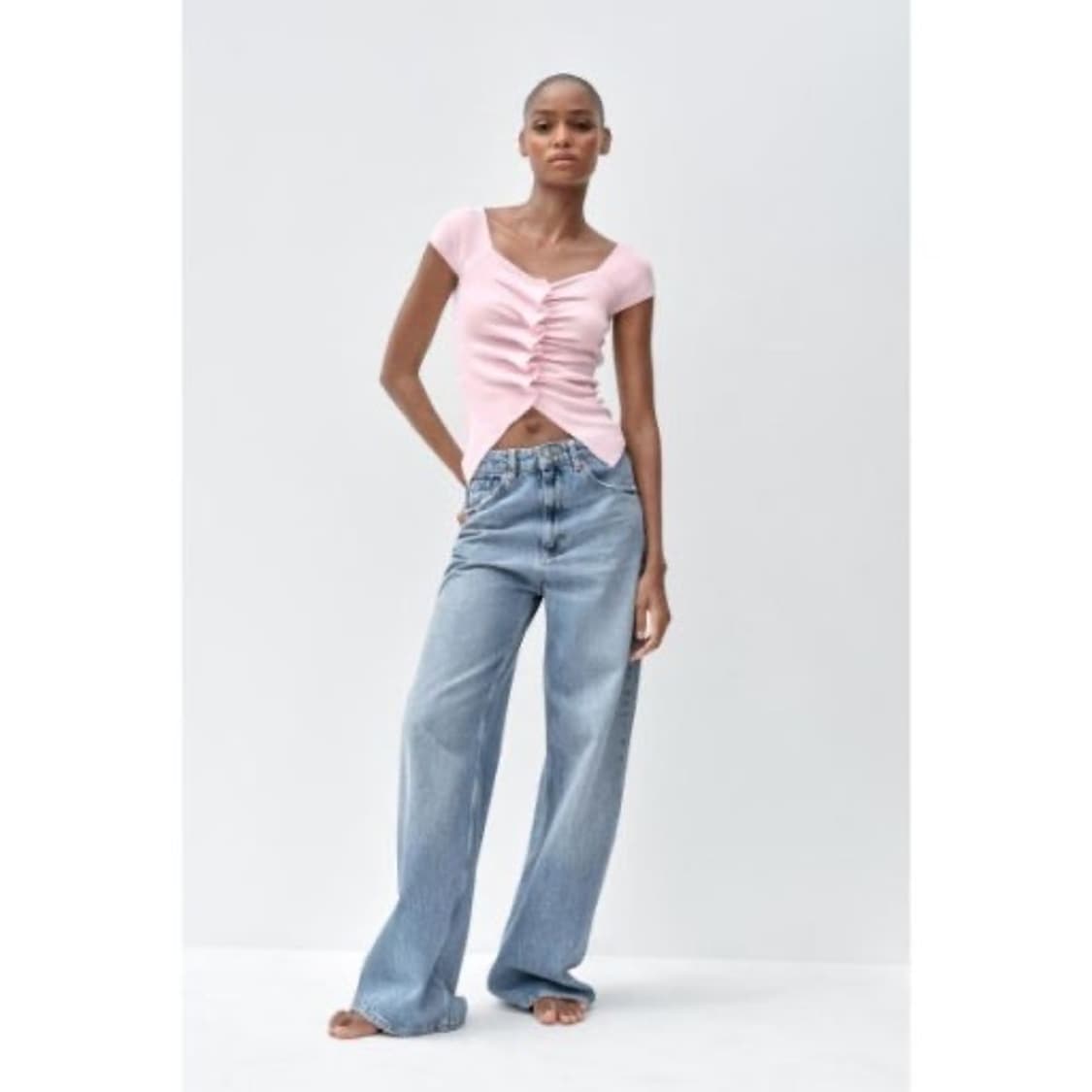 자라 셔링 니트 탑 상품이미지2