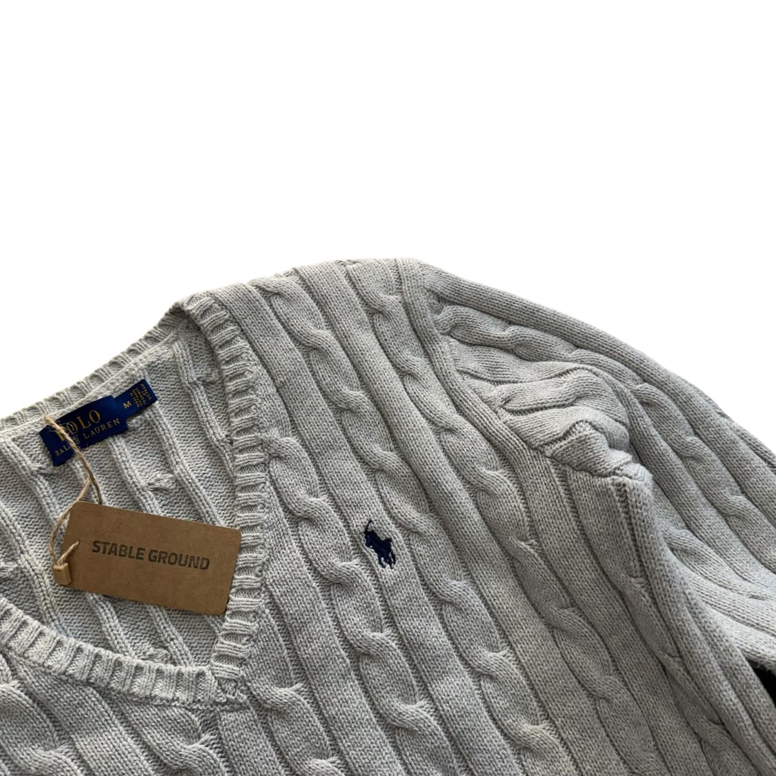 [우먼 M] 폴로 랄프로렌 우먼스 케이블 브이넥 니트 스웨터 상품이미지2