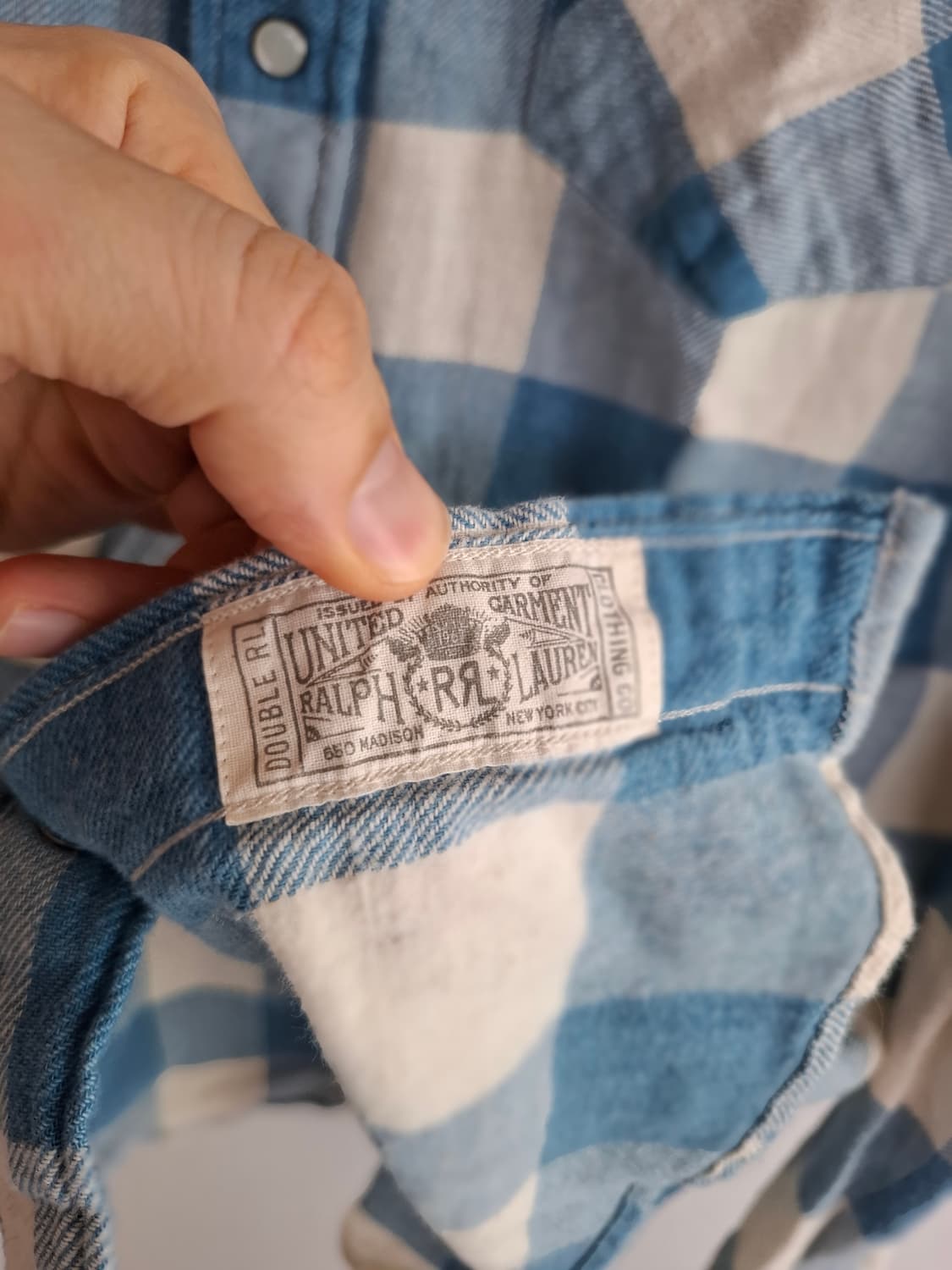 M RRL 플래드 트윌 블루 화이트 체크 웨스턴 셔츠 상품이미지4