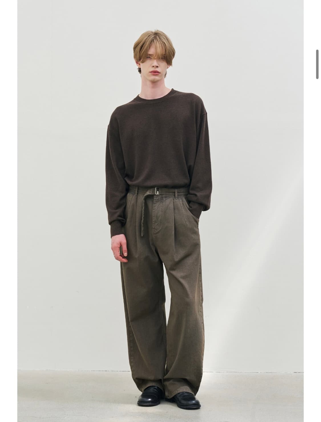 노운 벨티드 데님팬츠 브라운 1사이즈 상품이미지6