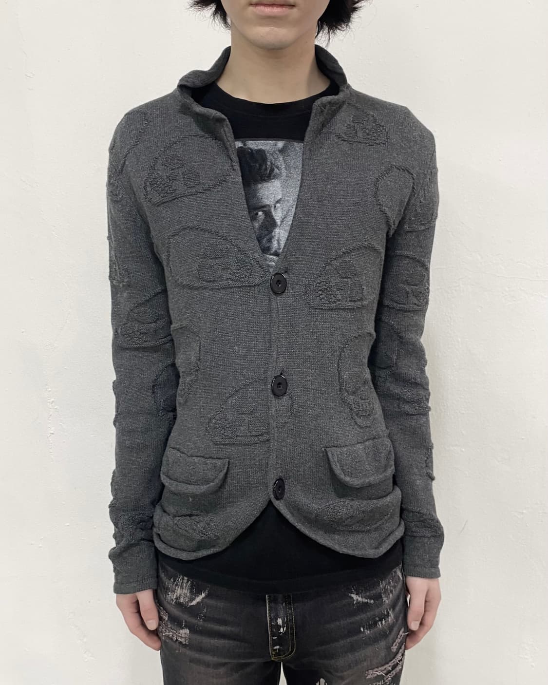 알렉산더 맥퀸 스컬 앰보싱 가디건 상품이미지1