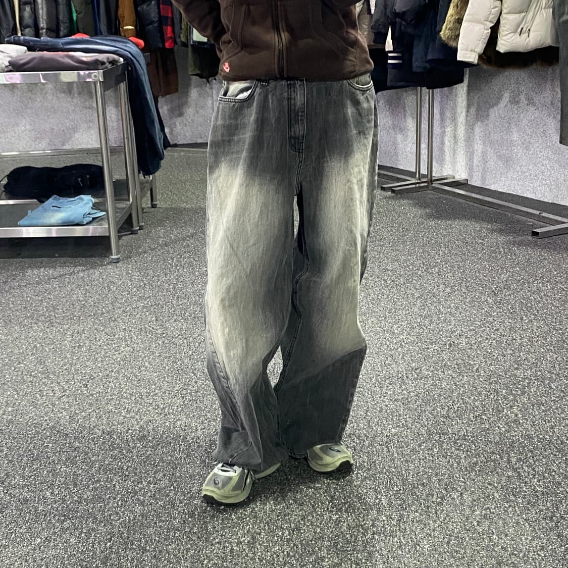 원원 빈티지 워싱 링클 흑청팬츠 B3148 상품이미지1