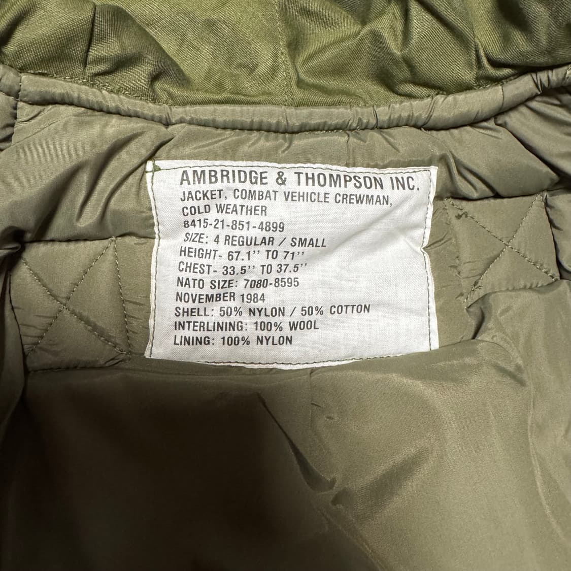 [데드스탁] 캐나다군 전차병 탱커자켓 S/M (스몰 레귤러) 상품이미지7