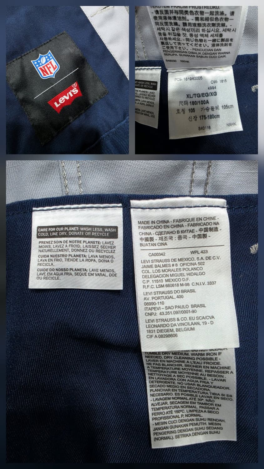 리바이스 x NFL 트러커 그레이 데님 자켓 XL 상품이미지10