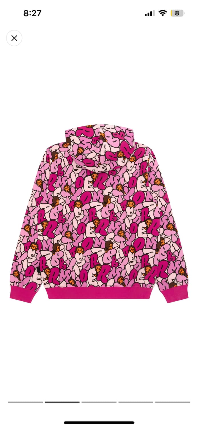 새상품) 베이프 마일로 후드집업 핑크 XL 상품이미지2