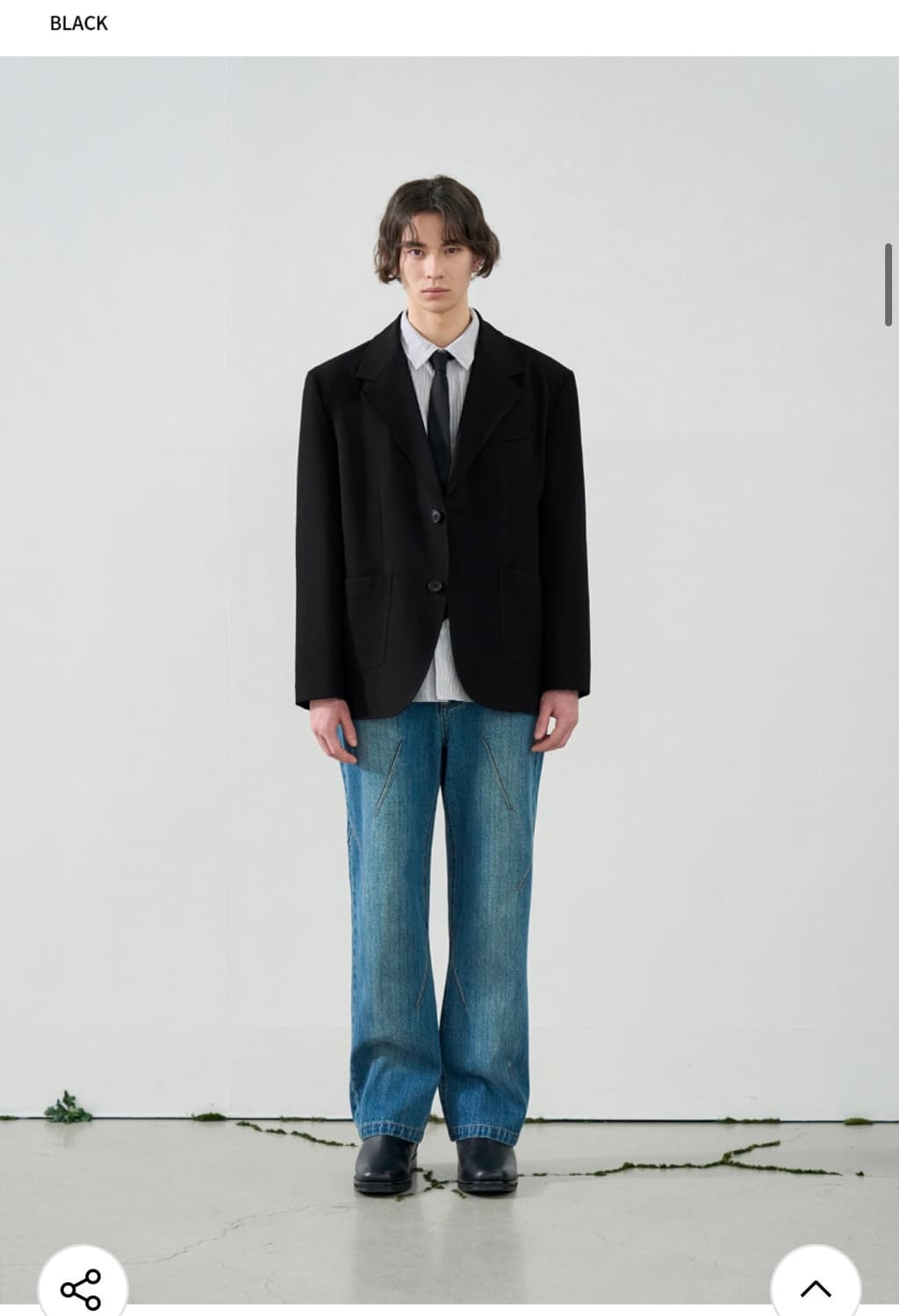 (새상품)(L)드로우핏 오버사이즈 바인딩 울 블레이저 [BLACK] 상품이미지4