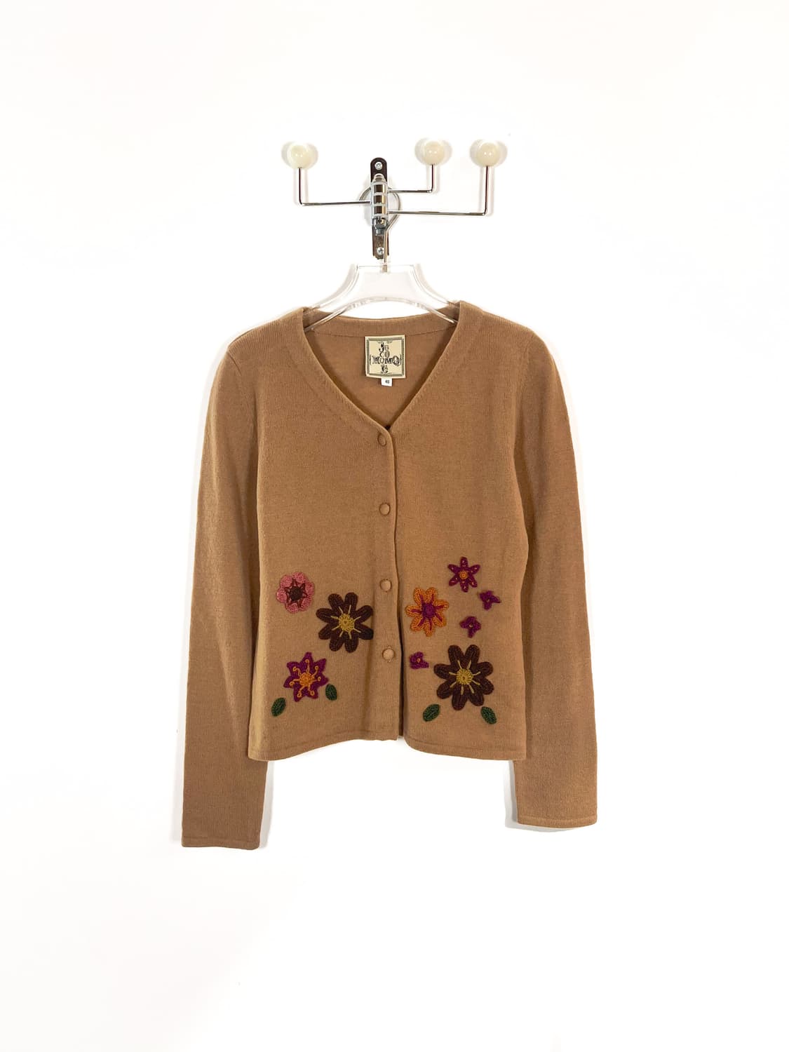 조코모몰라 플라워 스티치 울 가디건 상품이미지1