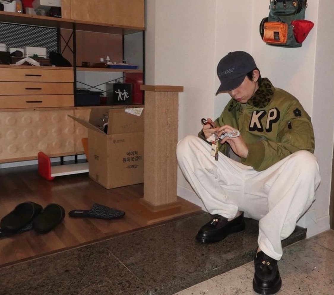 새상품) 겐조 레오파드 봄버 자켓 m (식케이, 코드 쿤스트 착용) 상품이미지5