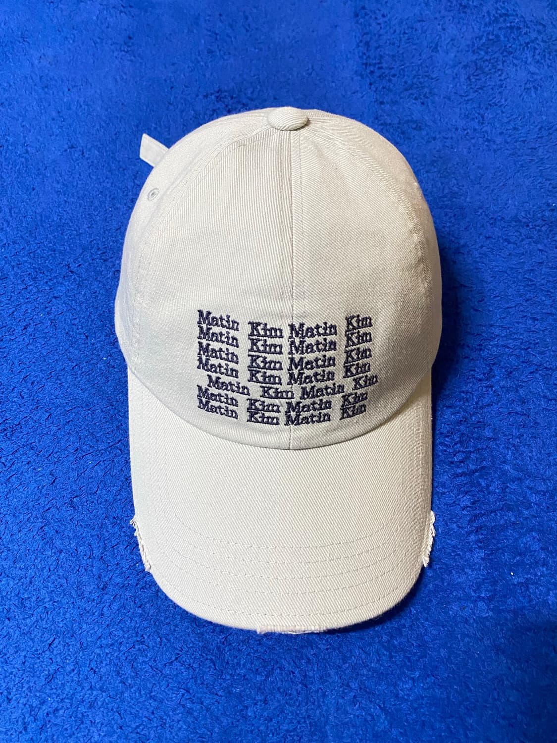MatinKim 마뗑킴 레터링 워시드 볼캡 아이보리 상품이미지1